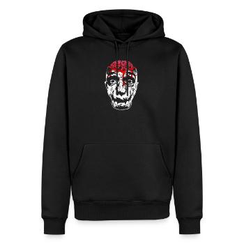 Blutiges Zombie-Gesicht - Männer Premium Bio Hoodie - Schwarz - Vorne - Nico (187cm)