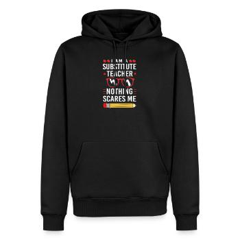 Professeur remplaçant Professeur remplaçant - Sweat à capuche Premium bio Homme - noir - Devant - Nico (187cm)