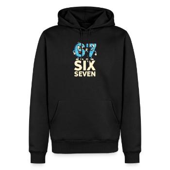 US Flag 67 Memes Six Seven - Sweat à capuche Premium bio Homme - noir - Devant - Nico (187cm)