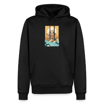 Kawaii Seehund Nordsee Sushi - Männer Premium Bio Hoodie - Schwarz - Vorne - Nico (187cm)