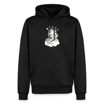 Punk Angel – Chérubin avec casque - Sweat à capuche Premium bio Homme - noir - Devant - Nico (187cm)