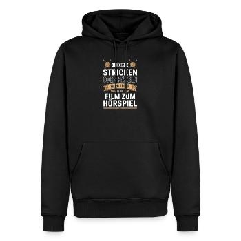 Filmhörspiel beim Stricken - Männer Premium Bio Hoodie - Schwarz - Vorne - Nico (187cm)