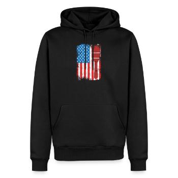 Peintre patriotique américain - Sweat à capuche Premium bio Homme - noir - Devant - Nico (187cm)