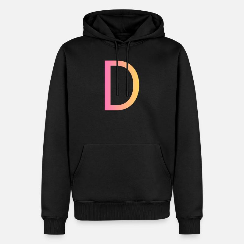 D - Sweat à capuche Premium bio Homme - noir