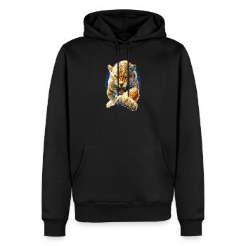 Leopard - Männer Premium Bio Hoodie - Schwarz - Vorne - Nico (187cm)