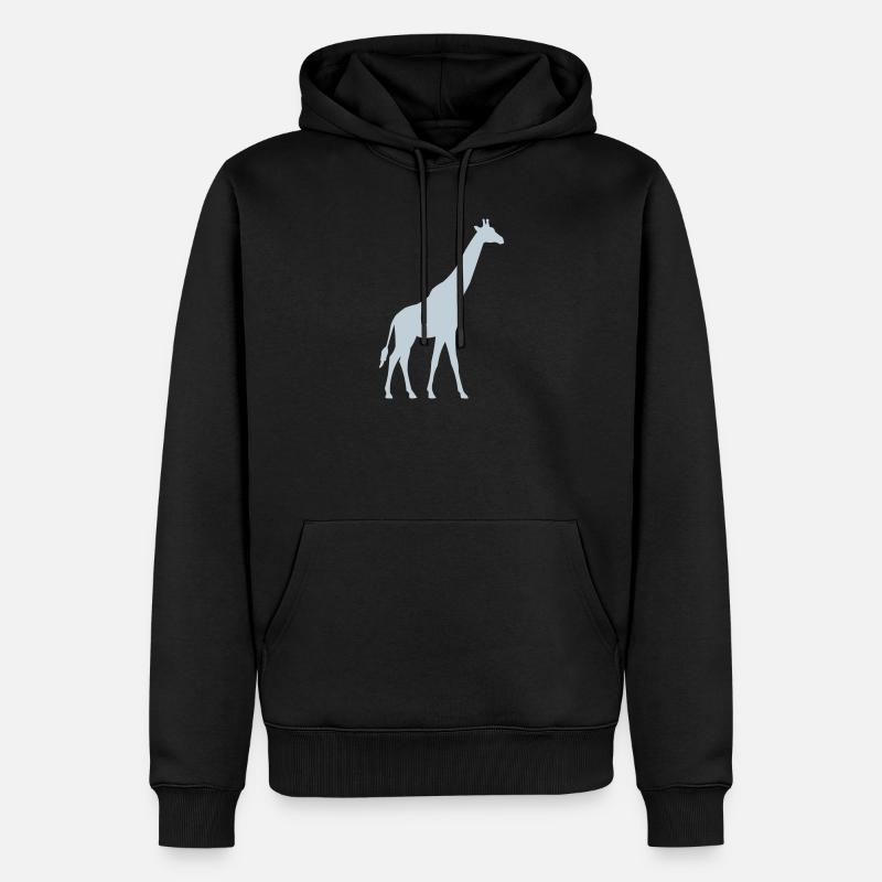 Silhouette pastel de girafe - Sweat à capuche Premium bio Homme - noir