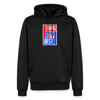 Doing My Best Lustig Ehrlich Motivational Spruch - Männer Premium Bio Hoodie - Schwarz - Vorne - Nico (187cm)