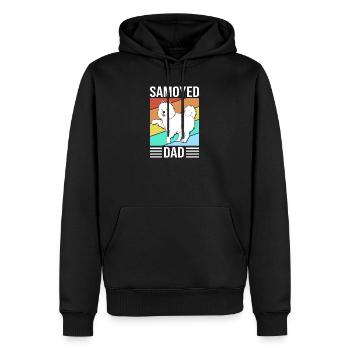 Samoyed - Men’s Premium Organic Hoodie - black - Front - Nico (187cm)