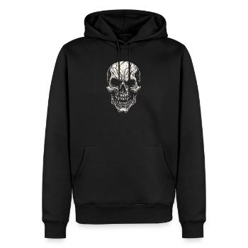 Skull Linework Black - Men’s Premium Organic Hoodie - black - Front - Nico (187cm)