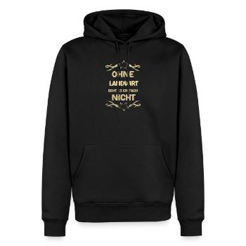 Landwirt als Spruch - Männer Premium Bio Hoodie - Schwarz - Vorne - Nico (187cm)