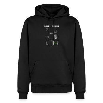 Was ich sage Was ich meine Gamer Zocker Herren - Männer Premium Bio Hoodie - Schwarz - Vorne - Nico (187cm)
