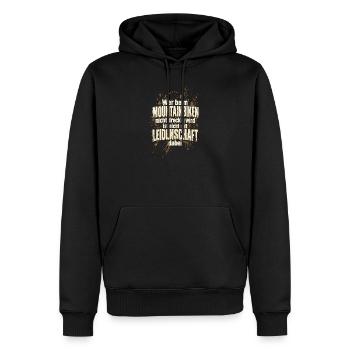 Mountainbiken – Dreck und Leidenschaft - Männer Premium Bio Hoodie - Schwarz - Vorne - Nico (187cm)