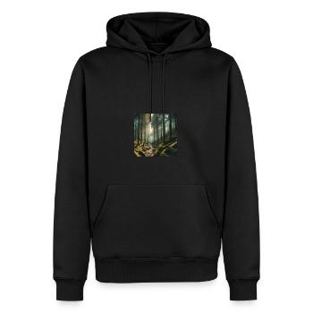 Forest foret nature - Sweat à capuche Premium bio Homme - noir - Devant - Nico (187cm)