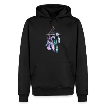 Traumfänger - Männer Premium Bio Hoodie - Schwarz - Vorne - Nico (187cm)