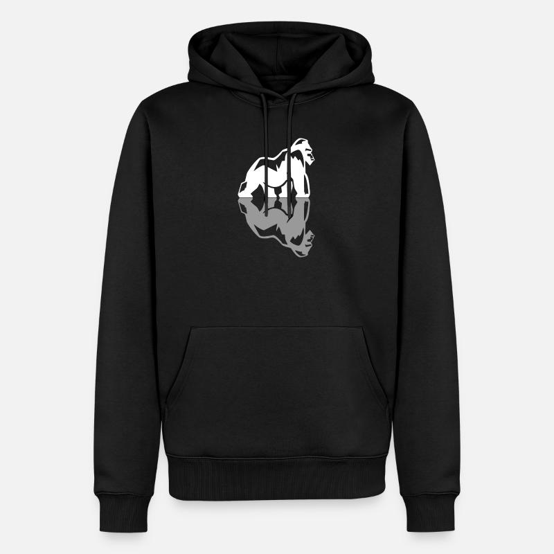 Gorilles miroirs - Sweat à capuche Premium bio Homme - noir