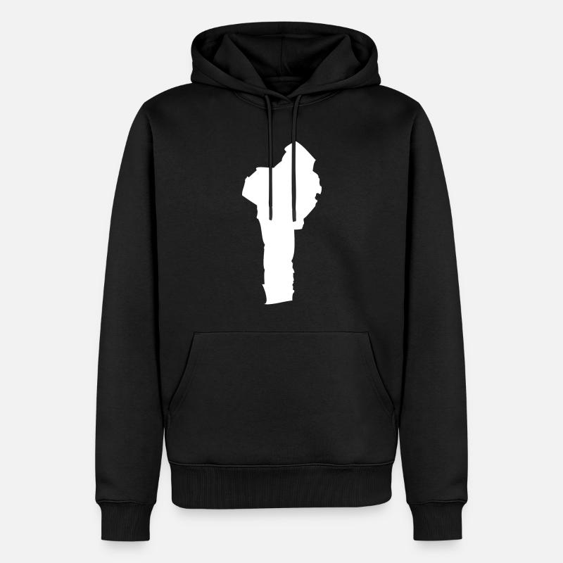 Drapeau de carte Bénin - Sweat à capuche Premium bio Homme - noir