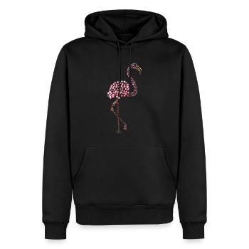 rosa Flamingo - Männer Premium Bio Hoodie - Schwarz - Vorne - Nico (187cm)