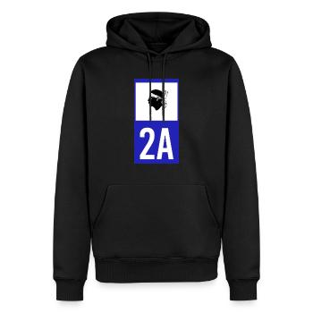 corsu - Sweat à capuche Premium bio Homme - noir - Devant - Nico (187cm)