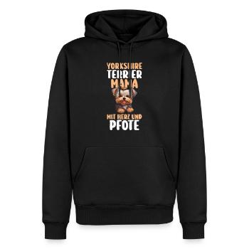 Dog Yorkshire Terrier - Men’s Premium Organic Hoodie - black - Front - Nico (187cm)