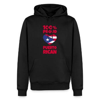 Portoricains - Sweat à capuche Premium bio Homme - noir - Devant - Nico (187cm)