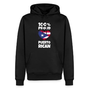 | du drapeau de Porto Rico Idées cadeaux portoricaines - Sweat à capuche Premium bio Homme - noir - Devant - Nico (187cm)