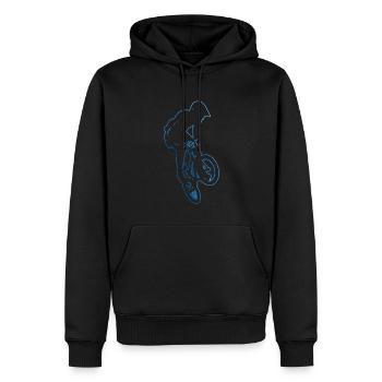 BMX Hommes BMX Garçons BMX Vélo BMX Cyclisme - Sweat à capuche Premium bio Homme - noir - Devant - Nico (187cm)