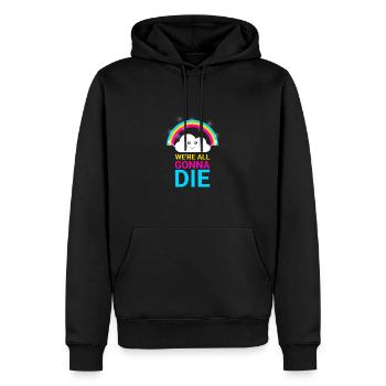 Nous allons tous mourir - Sweat à capuche Premium bio Homme - noir - Devant - Nico (187cm)