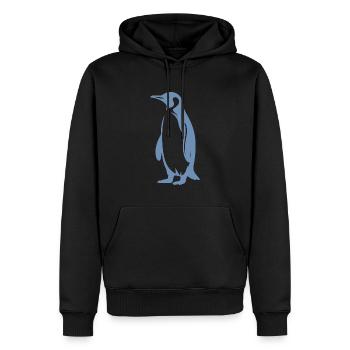 Silhouette de pingouin minimaliste Simplicité - Sweat à capuche Premium bio Homme - noir - Devant - Nico (187cm)