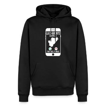La Charente m'appelle - Faut que j'y aille - Sweat à capuche Premium bio Homme - noir - Devant - Nico (187cm)