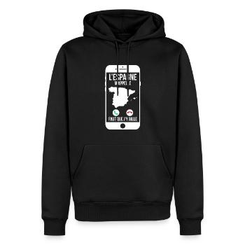 L'Espagne m'appelle - Faut que j'y aille - Sweat à capuche Premium bio Homme - noir - Devant - Nico (187cm)