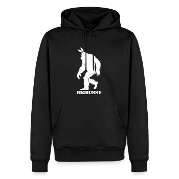 Bigbunny - Bigfoot - Osten - Fabelwesen - Männer Premium Bio Hoodie - Schwarz - Vorne - Nico (187cm)