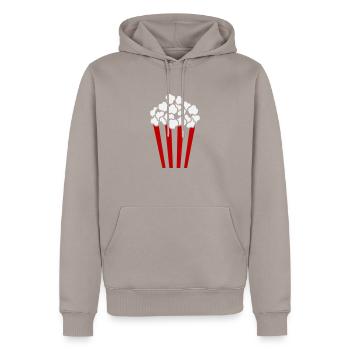 Popcorn Cube / Couleur personnalisable / 2c - Sweat à capuche Premium bio Homme - taupe - Devant - Nico (187cm)