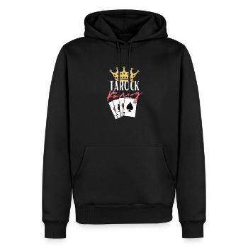 Roi du Tarot - Sweat à capuche Premium bio Homme - noir - Devant - Nico (187cm)