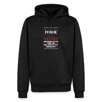 Weihnachtsmann Weihnachtsfest Ugly Christmas - Männer Premium Bio Hoodie - Schwarz - Vorne - Nico (187cm)