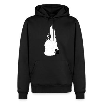 Klettern Bouldern - Männer Premium Bio Hoodie - Schwarz - Vorne - Nico (187cm)