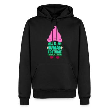 C’est mon costume humain Je suis un cadeau d’amoureux des gnomes - Sweat à capuche Premium bio Homme - noir - Devant - Nico (187cm)