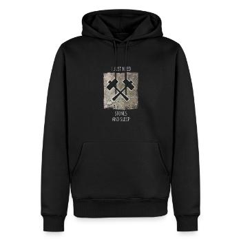 Sculpteur de pierre dicton de sculpteur de pierre - Sweat à capuche Premium bio Homme - noir - Devant - Nico (187cm)