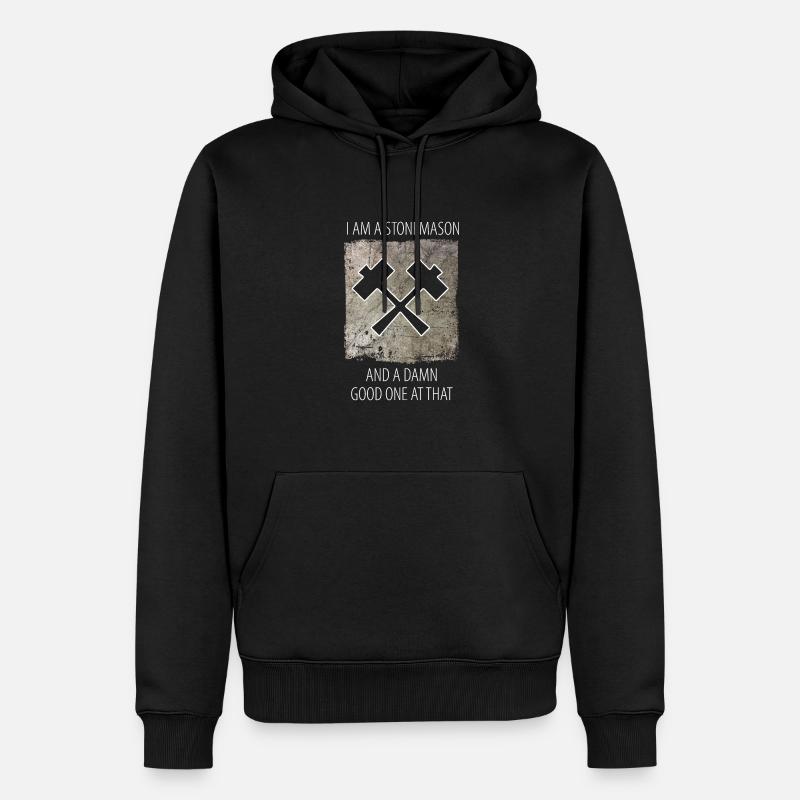 Steinmetz Steinbildhauer Spruch - Männer Premium Bio Hoodie - Schwarz
