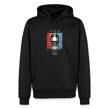 Train Railway Railroad Worker Trains Train Driver - Men’s Premium Organic Hoodie - black - Front - Nico (187cm)