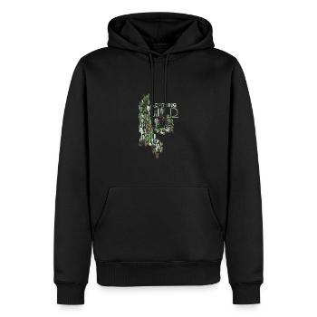 achtung wild,wildkatze,leopard,camouflage - Männer Premium Bio Hoodie - Schwarz - Vorne - Nico (187cm)