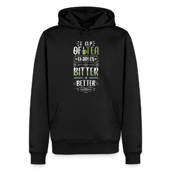 Boisson de récupération de la tasse de thé - Sweat à capuche Premium bio Homme - noir - Devant - Nico (187cm)