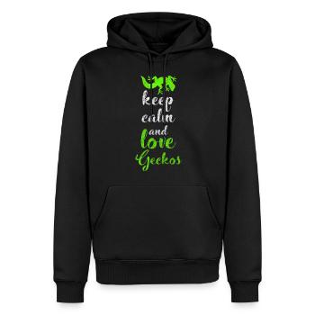 Reptilien Tropisch Haustier Eidechsenliebhaber - Männer Premium Bio Hoodie - Schwarz - Vorne - Nico (187cm)
