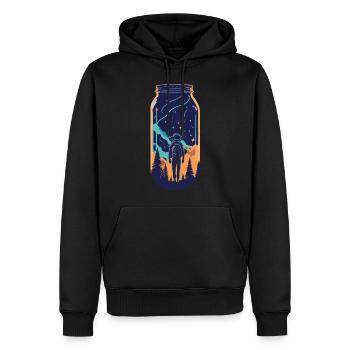 Astronaut, Galaxy, Space - Männer Premium Bio Hoodie - Schwarz - Vorne - Nico (187cm)