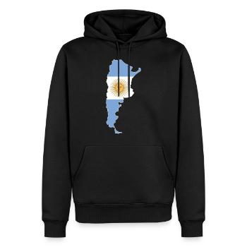 Carte murale Argentine Drapeau - Sweat à capuche Premium bio Homme - noir - Devant - Nico (187cm)