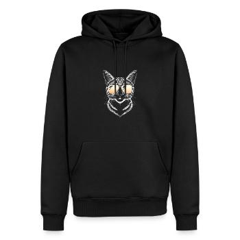 Katze Cat - Männer Premium Bio Hoodie - Schwarz - Vorne - Nico (187cm)