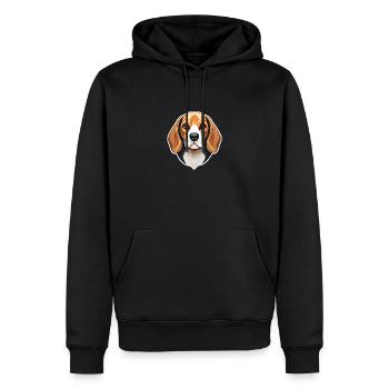 Beagle Illustration Portrait - Men’s Premium Organic Hoodie - black - Front - Nico (187cm)