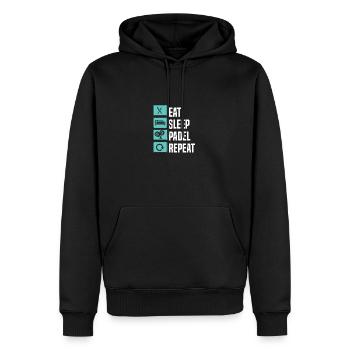 Padel Tennis Paddel Padelball Padeln Padeltennis - Männer Premium Bio Hoodie - Schwarz - Vorne - Nico (187cm)