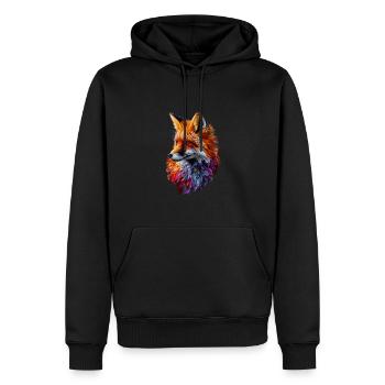 Geometrischer Fuchs Abstrakte Kunst Fuchs Tier - Männer Premium Bio Hoodie - Schwarz - Vorne - Nico (187cm)