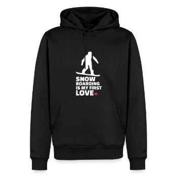 Ich Liebe Snowboarden Stilvolles - Männer Premium Bio Hoodie - Schwarz - Vorne - Nico (187cm)