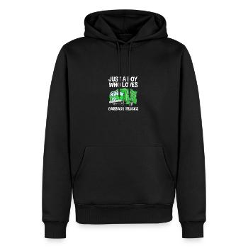 Remorque de chantier Véhicule Fête d’anniversaire des enfants - Sweat à capuche Premium bio Homme - noir - Devant - Nico (187cm)